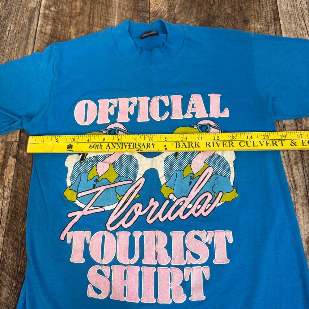 Vintage Florida Tourist Shirt Flamingo Graphic Tee 90s Made USA Single Stitch - Picture 8 of 9